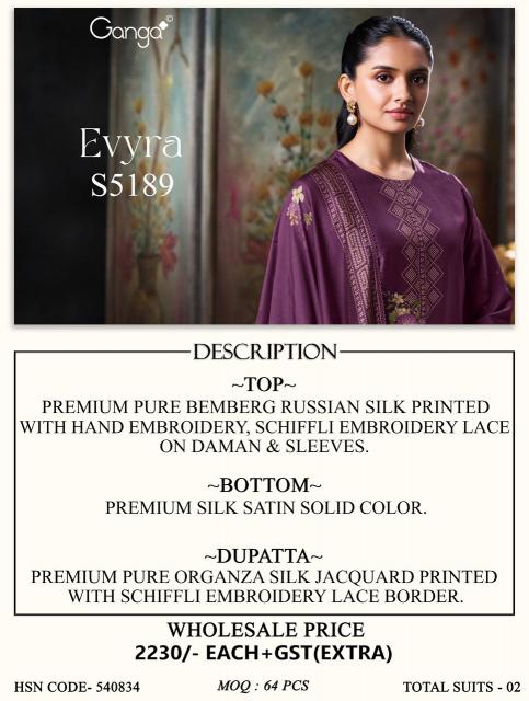 Ganga evyra 5189 textile zone wholesale dress chudidhar catalog
